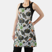 カボチャのシームレスなパターンニンジン黒と白 エプロン (インサイチュ)