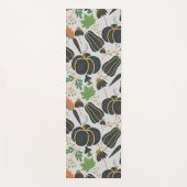 カボチャのシームレスなパターンニンジン黒と白 ヨガマット (正面)