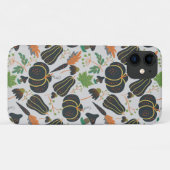 カボチャのシームレスなパターンニンジン黒と白 Case-Mate iPhoneケース (裏面(横))