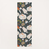 カボチャのシームレスなパターンフローラ白黒 ヨガマット (正面)