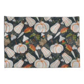 カボチャのシームレスなパターンフローラ白黒 枕カバー (裏面-右)