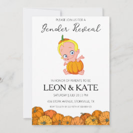 カボチャのジェンダーの明かす招待状 招待状