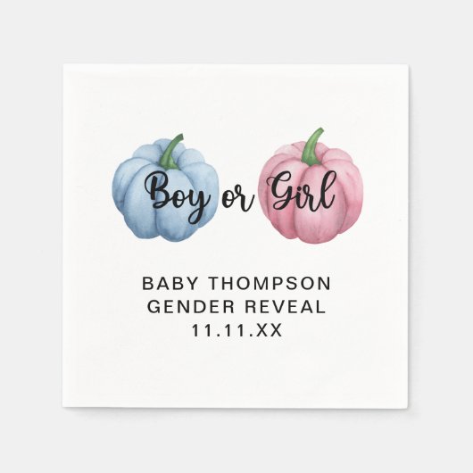 カボチャのジェンダーの明かす スタンダードカクテルナプキン (正面)