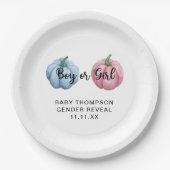 カボチャのジェンダーの明かす ペーパープレート (正面)