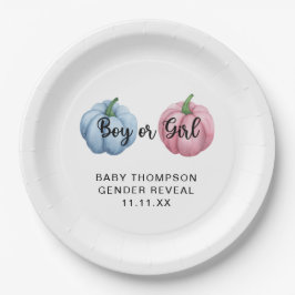 カボチャのジェンダーの明かす ペーパープレート