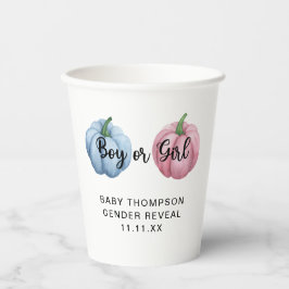 カボチャのジェンダーの明かす 紙コップ