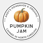 カボチャのジャム保存ラベル ラウンドシール (正面)