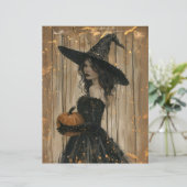 カボチャのスクラップブックを保持する魔女紙 (スタンド正面)