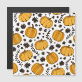 カボチャのスケッチ：手描きのシームレスなパターン。 (正面/裏面)