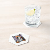 カボチャのスケルトン飲みコーヒー ペーパーコースター (インサイチュ)