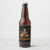 カボチャのスケルトン ビールラベル (正面)