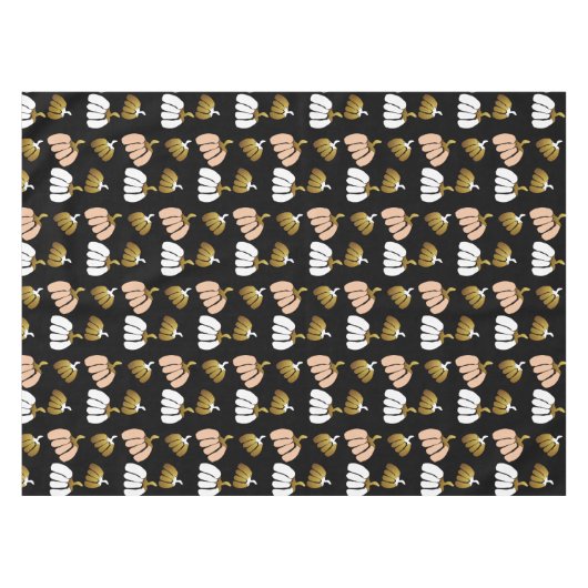 カボチャのスタイルを黒、赤面、白、金ゴールド テーブルクロス (正面(横))