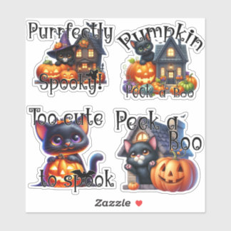 カボチャのステッカーシート付き可愛いハロウィーンキテンス シール