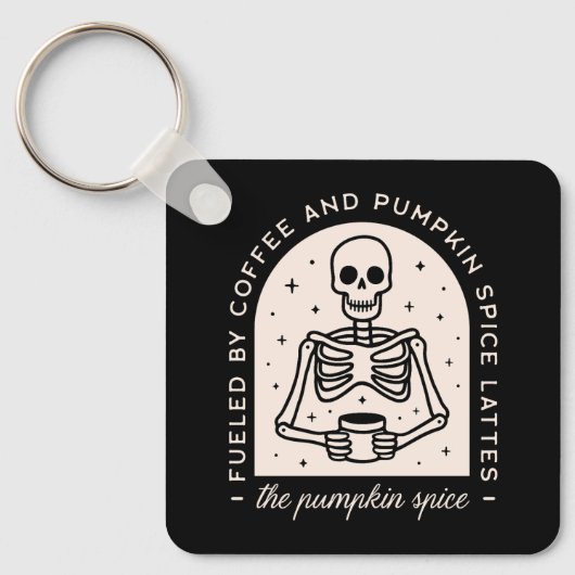 カボチャのスパイスおもしろいラテ引用文の機知に富んだ美学 キーホルダー (正面)