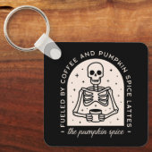 カボチャのスパイスおもしろいラテ引用文の機知に富んだ美学 キーホルダー (正面)