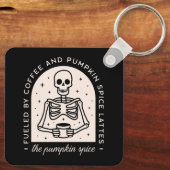 カボチャのスパイスおもしろいラテ引用文の機知に富んだ美学 キーホルダー (裏面)