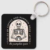 カボチャのスパイスおもしろいラテ引用文の機知に富んだ美学 キーホルダー (裏面)