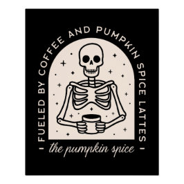 カボチャのスパイスおもしろいラテ引用文の機知に富んだ美学 ポスター