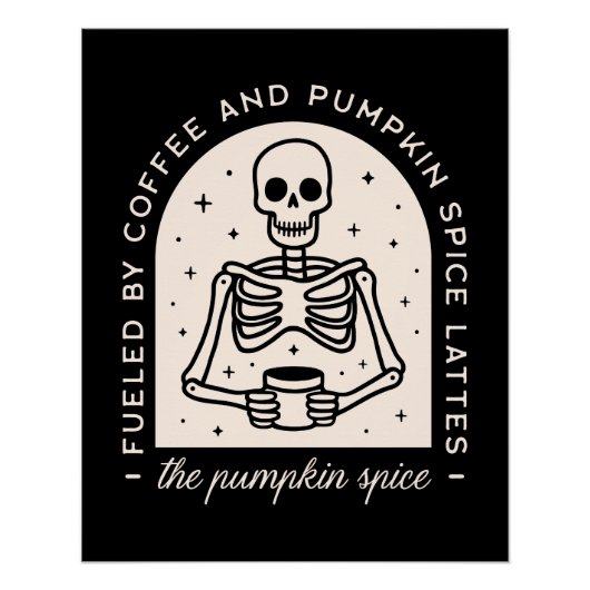 カボチャのスパイスおもしろいラテ引用文の機知に富んだ美学 ポスター (正面)