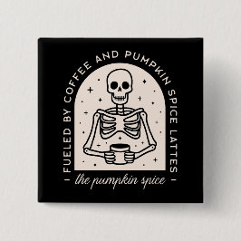 カボチャのスパイスおもしろいラテ引用文の機知に富んだ美学 缶バッジ