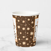 カボチャのスパイスすべての星空の背景 紙コップ (右)