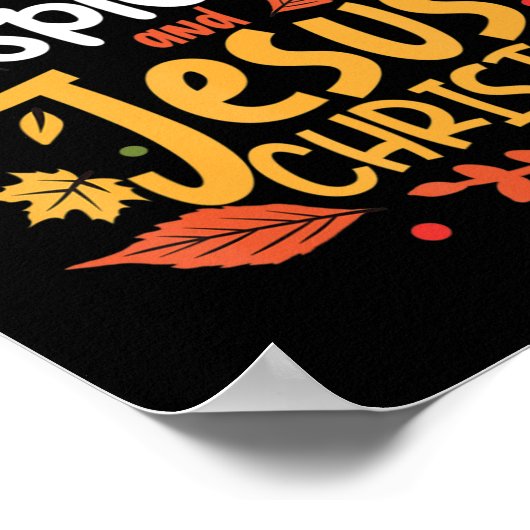 カボチャのスパイスとイエスキリスト感謝T-Shir ポスター (角)