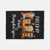 カボチャのスパイスとイエススのコーヒー愛好家ファルによって燃料を供給 フリースブランケット (正面(横))