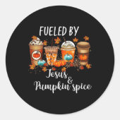 カボチャのスパイスとイエススのコーヒー愛好家ファルによって燃料を供給 ラウンドシール (正面)
