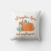 カボチャのスパイスとオールナイスウォーターカラー秋 クッション (正面)