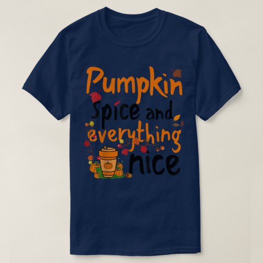 カボチャのスパイスとオールナイスハロウィーン秋 Tシャツ (デザイン正面)