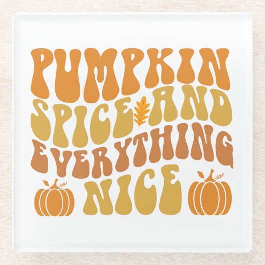 カボチャのスパイスと全ていい ガラスコースター (正面)