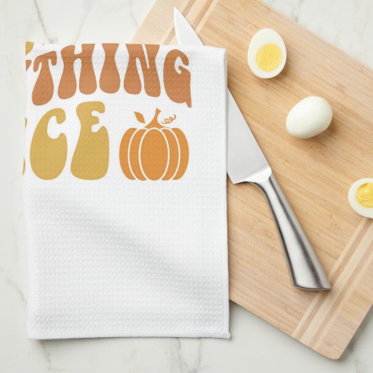 カボチャのスパイスと全ていい キッチンタオル (四つ折り)