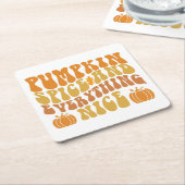カボチャのスパイスと全ていい スクエアペーパーコースター (アングル)