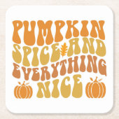 カボチャのスパイスと全ていい スクエアペーパーコースター (正面)