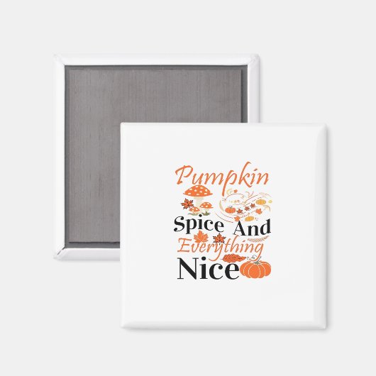 カボチャのスパイスと全てがかわいい&メおもしろいム マグネット (正面/裏面)