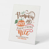 カボチャのスパイスと全てのいい感謝祭 台座サイン (正面)