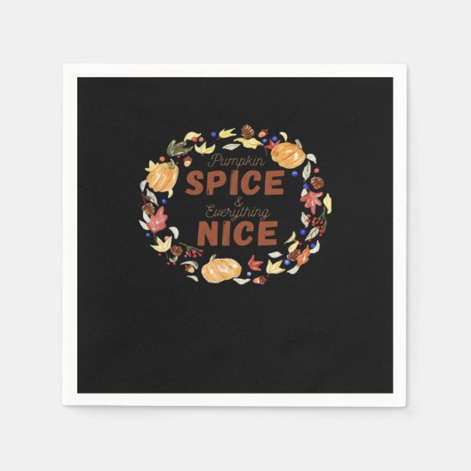 カボチャのスパイスと全てのすばらしい不可欠おもしろい物 スタンダードカクテルナプキン (正面)
