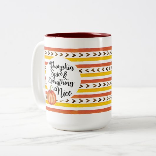 カボチャのスパイスと全ての素敵なマグカップ ツートーンマグカップ (正面左)
