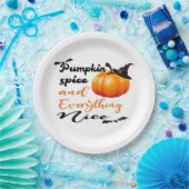 カボチャのスパイスと全ての素敵な秋ハロウィーンG ペーパープレート (パーティー)
