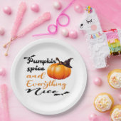 カボチャのスパイスと全ての素敵な秋ハロウィーンG ペーパープレート (パーティー)
