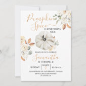 カボチャのスパイスと全ての素敵な3番目の誕生日 招待状 (正面)
