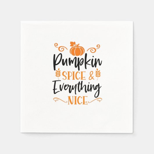 カボチャのスパイスと全て良い – 引用文Thanksgi スタンダードカクテルナプキン (正面)