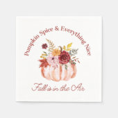 カボチャのスパイスと全て良い、秋感謝祭 スタンダードカクテルナプキン (正面)