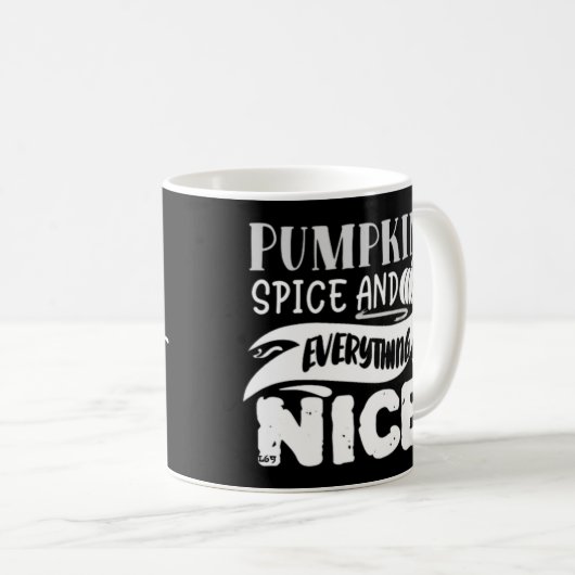 カボチャのスパイスと感謝のおもしろい気持ち コーヒーマグカップ (正面右)