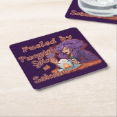 カボチャのスパイスと皮肉で煽られる スクエアペーパーコースター (アングル)