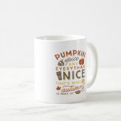 カボチャのスパイスのタイポグラフィ秋のコーヒーマグ コーヒーマグカップ (正面右)