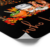 カボチャのスパイスの秋カットを愛する女の子 ポスター (角)