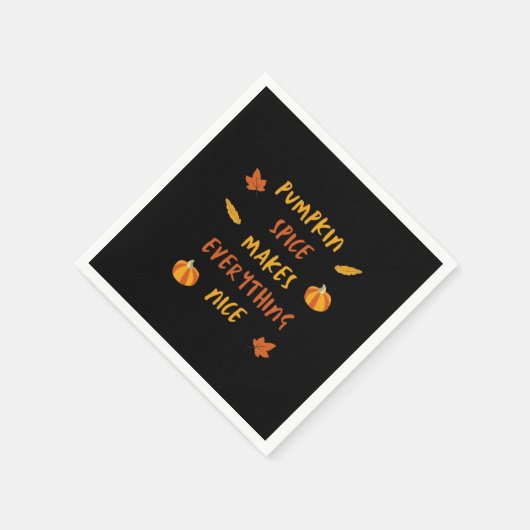 カボチャのスパイスは全てを素敵にする – 秋の引用文 スタンダードカクテルナプキン (角)
