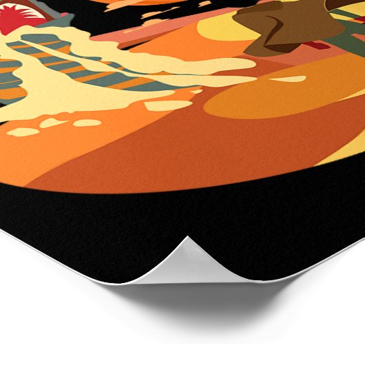 カボチャのスパイスは秋砂丘を流れおもしろいなければならない ポスター (角)