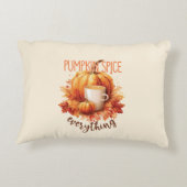 カボチャのスパイスオールデイズ – ラテ&紅葉 アクセントクッション (裏面)